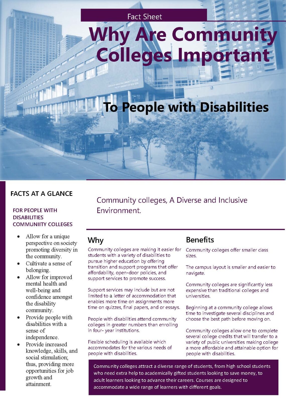 Why Community Colleges are Important flyer