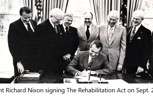 President Richard Nixon signing the Rehabilitation Act on Sept. 26, 1973